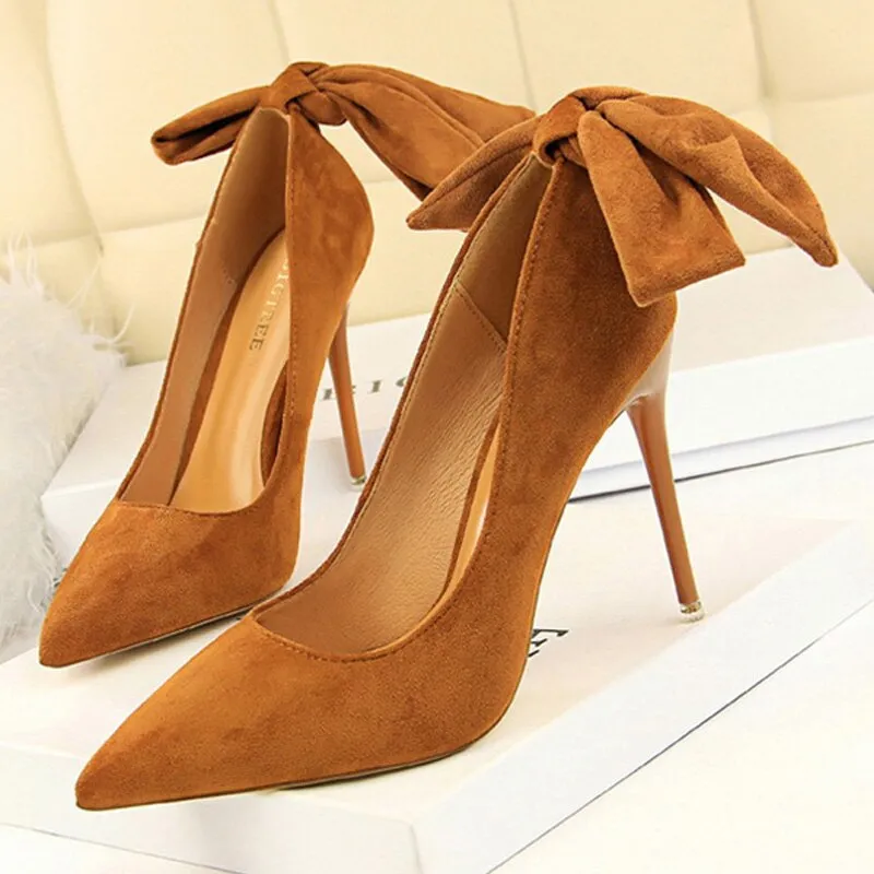 Amozae New Shoes Women High Heels Pumps Women Red Shoes Suede Women Wedding Shoes Spring Pointed Ankle Strap Stiletto Women Party Shoes
