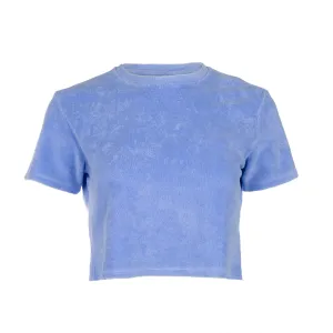 Blue Terry Crop Top