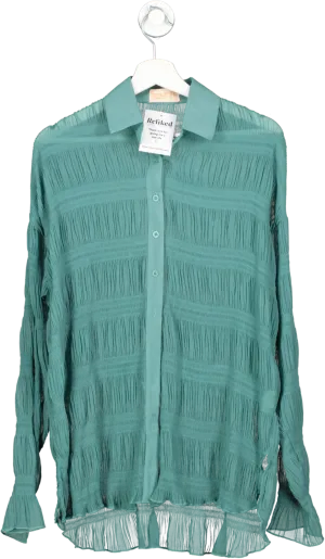 Club L Green Gathered Sheer Blouse UK 6