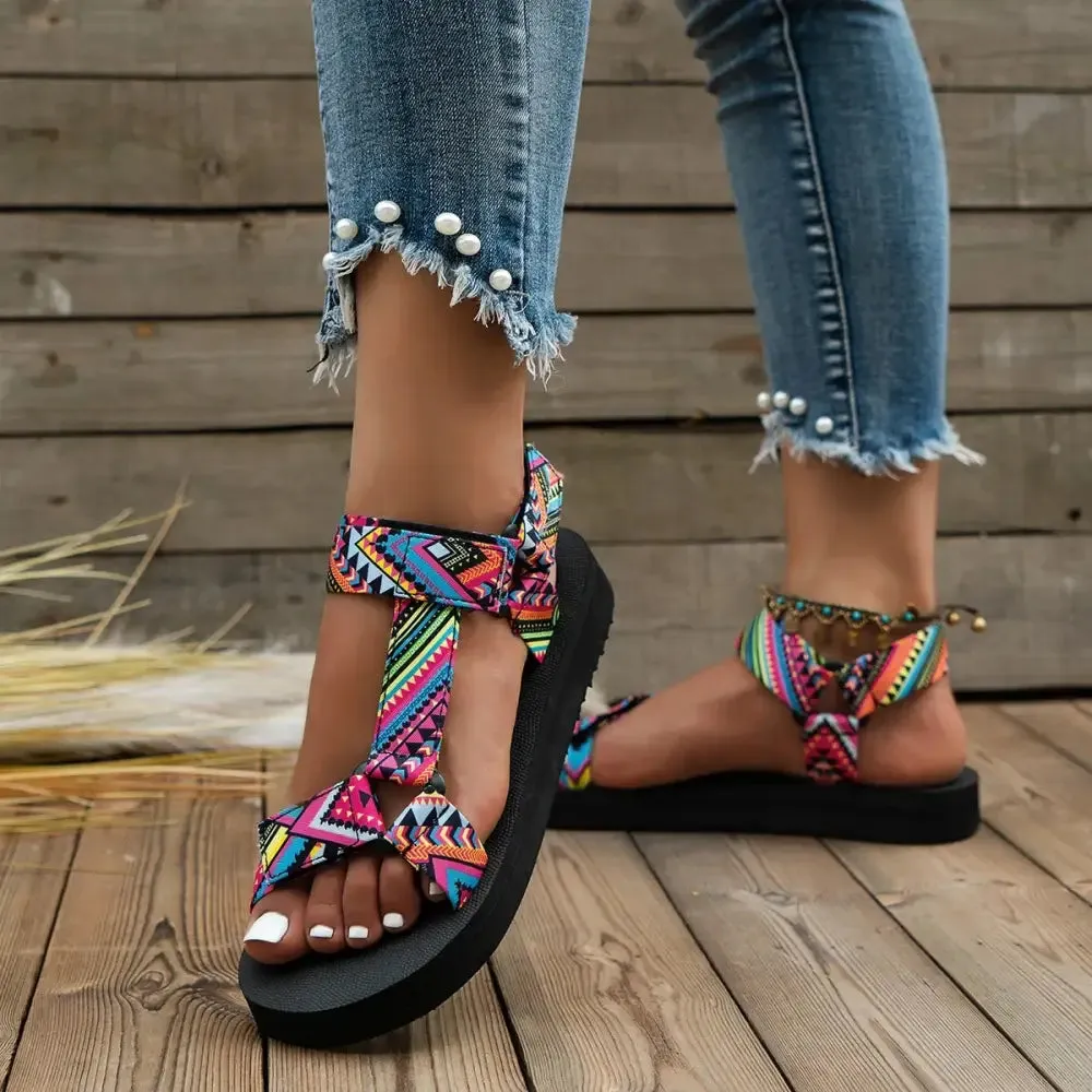 Cute Beach Sandals with Colourful Straps