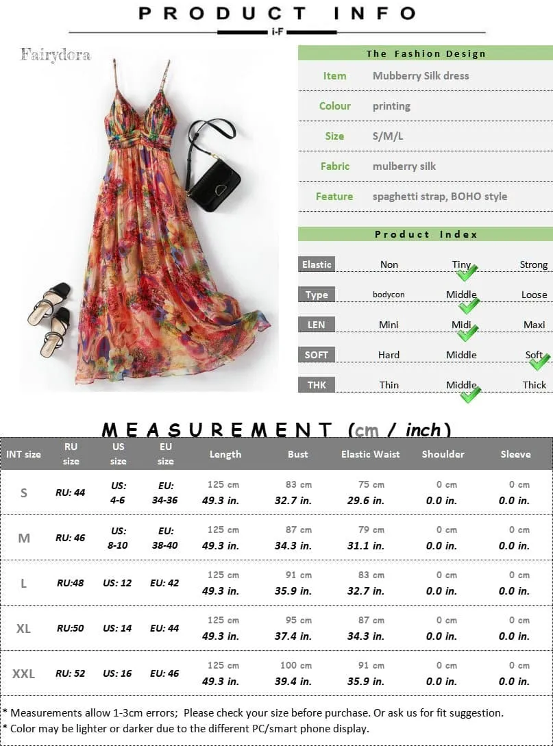Elegant Silk Bohemian Maxi Dress - Flattering A-Line Silhouette - Breathable & Luxurious Comfort | Perfect for Summer Parties | Fairydora