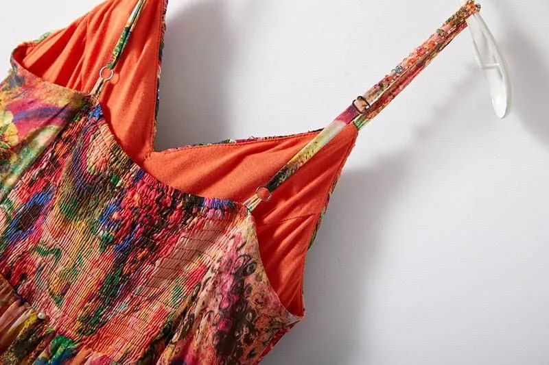 Elegant Silk Bohemian Maxi Dress - Flattering A-Line Silhouette - Breathable & Luxurious Comfort | Perfect for Summer Parties | Fairydora