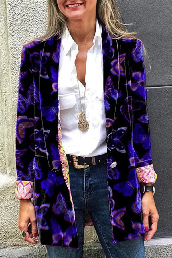 For Eternity Reversible Retro Print Blazer