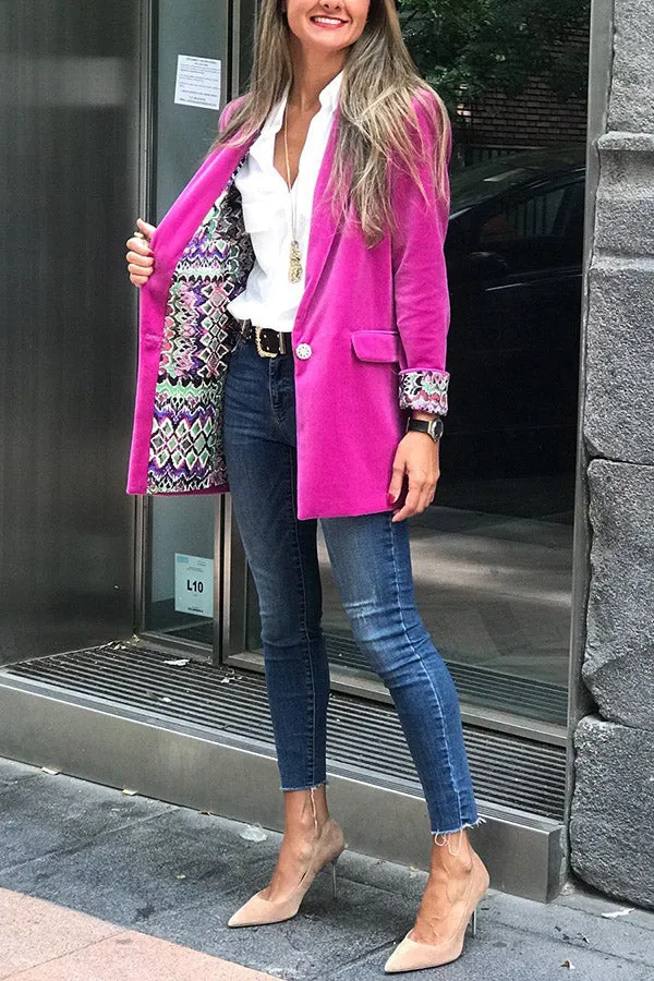 For Eternity Reversible Retro Print Blazer