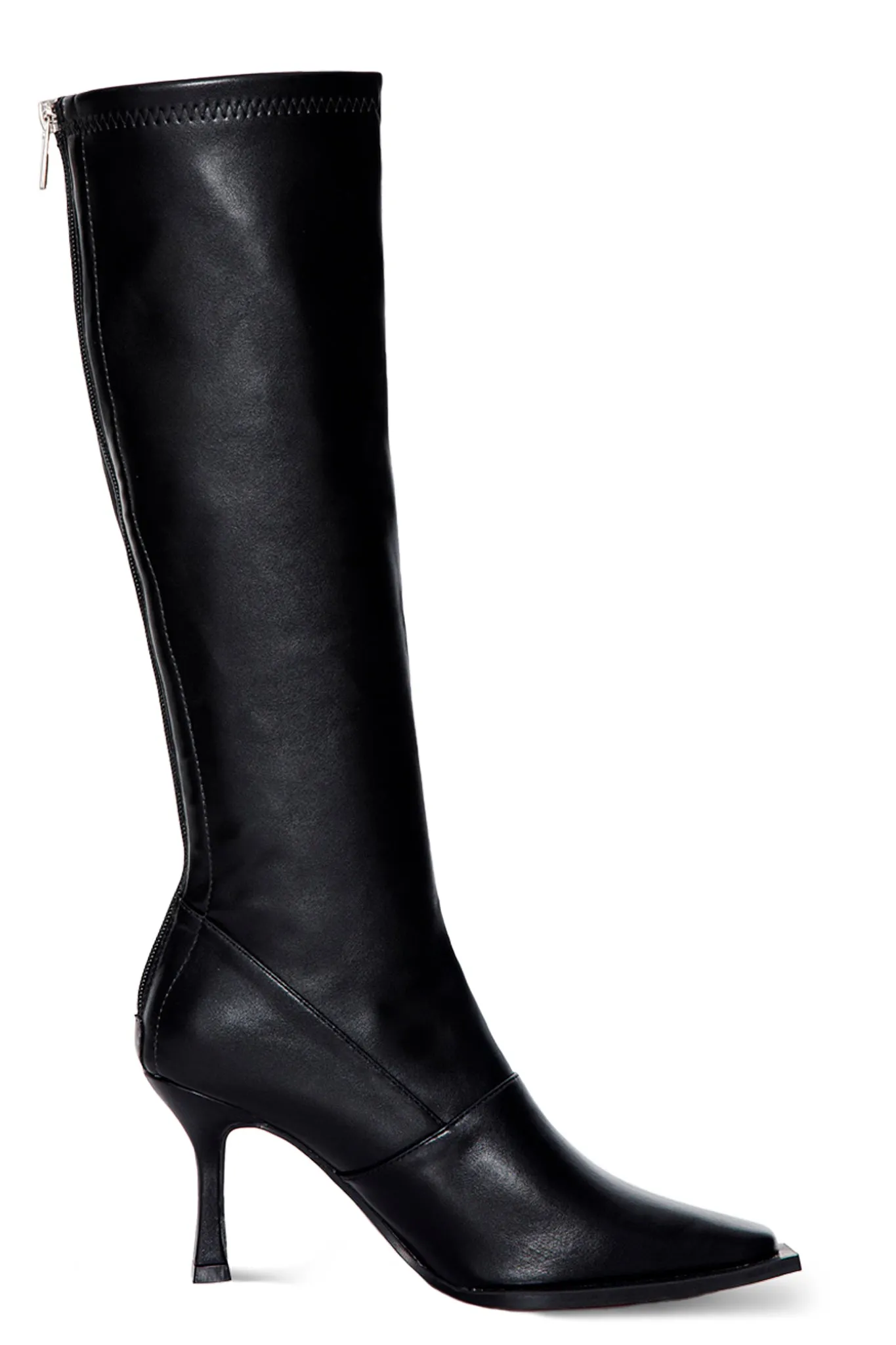 HIGH-HEEL SQUARE TOE BOOTS