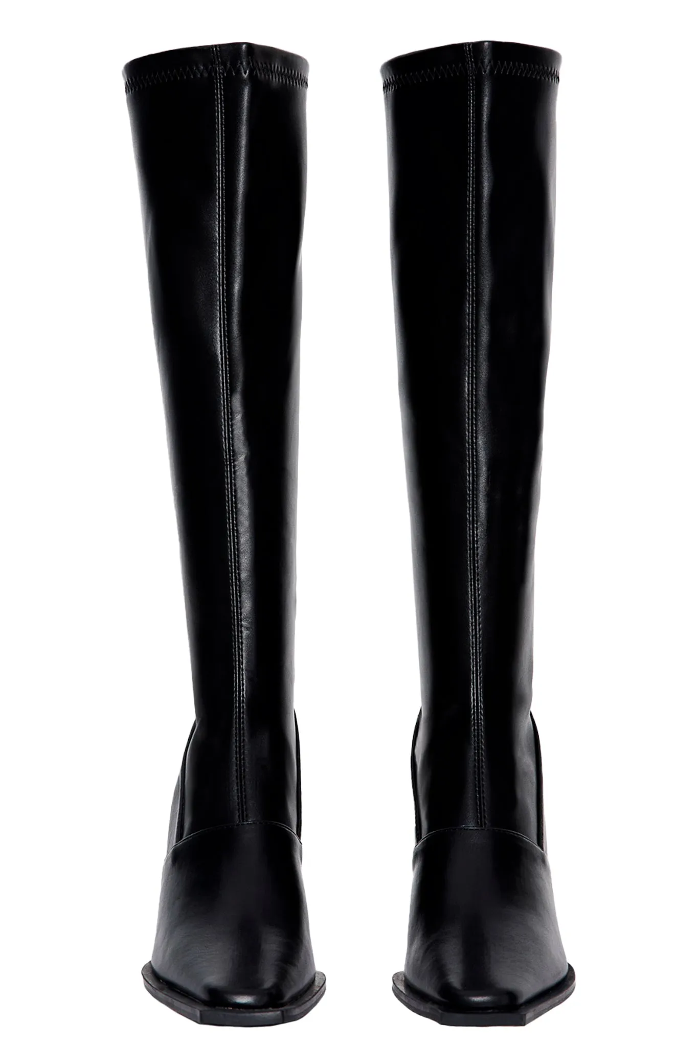 HIGH-HEEL SQUARE TOE BOOTS