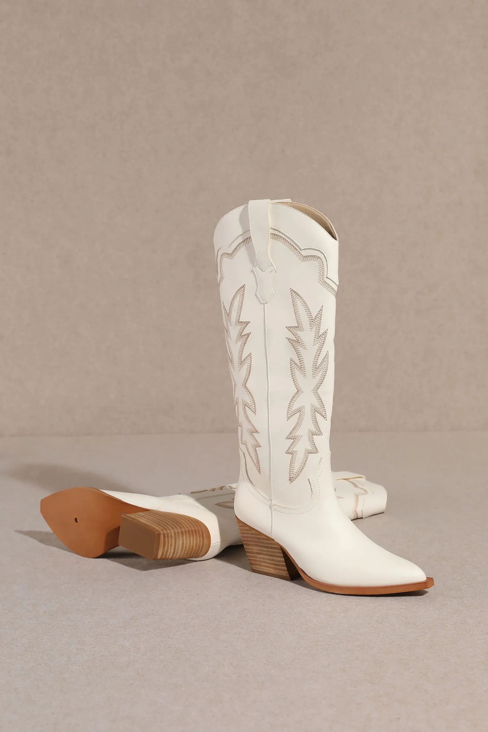 Indigo White Boots