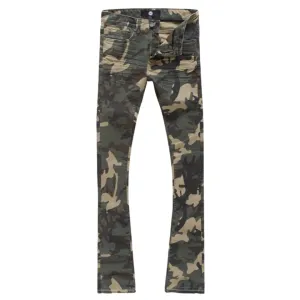 JORDAN CRAIG CAMO STACKED JEANS - WOODLAND