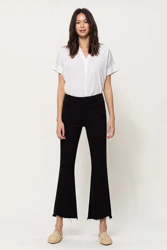 " Give Me All The Slit  " Crop Flare Jeans By Flying Monkey