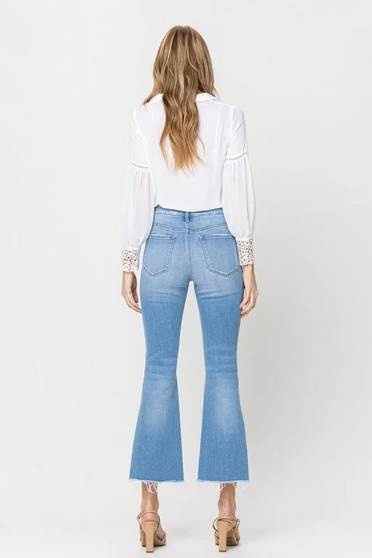 " Give Me All The Slit  " Crop Flare Jeans By Flying Monkey