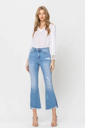 " Give Me All The Slit  " Crop Flare Jeans By Flying Monkey