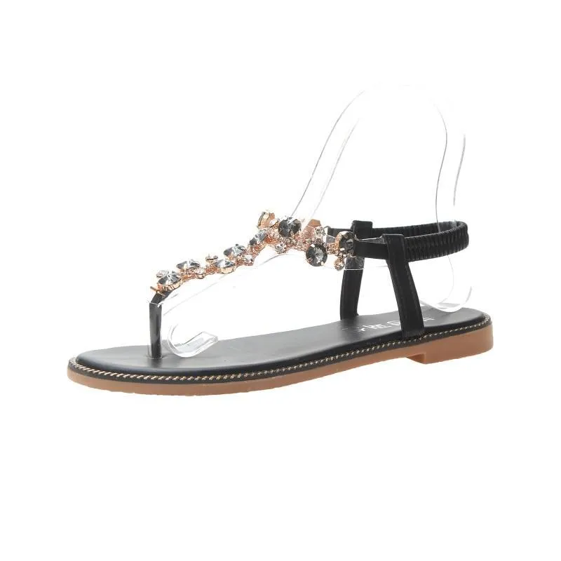 Rhinestone Sandals Women Sandals Fashion Shoes Women Rome Gladiator Casual flats Sandals