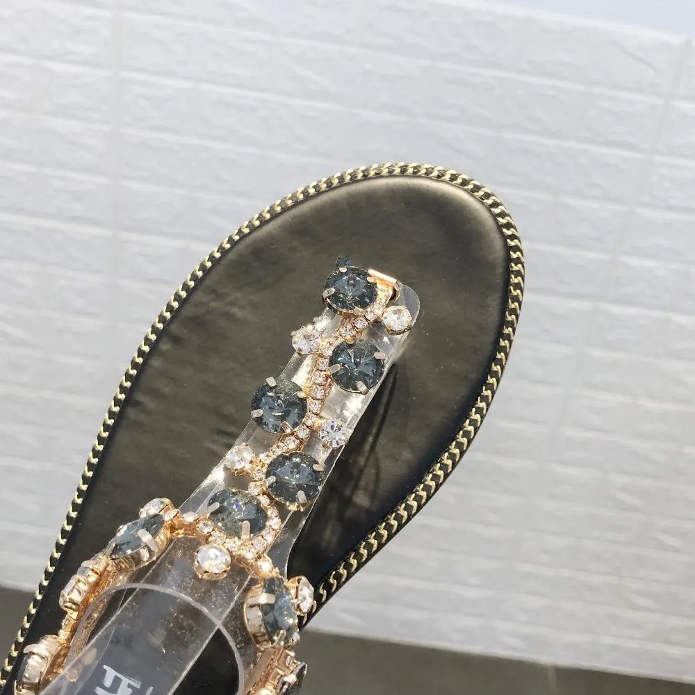 Rhinestone Sandals Women Sandals Fashion Shoes Women Rome Gladiator Casual flats Sandals