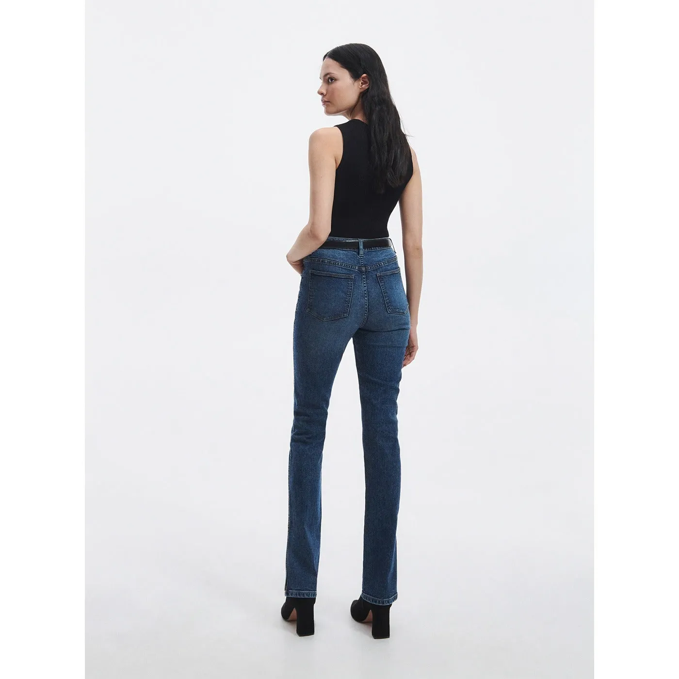 RSVD Slim Mini Flare Split Hem Jeans