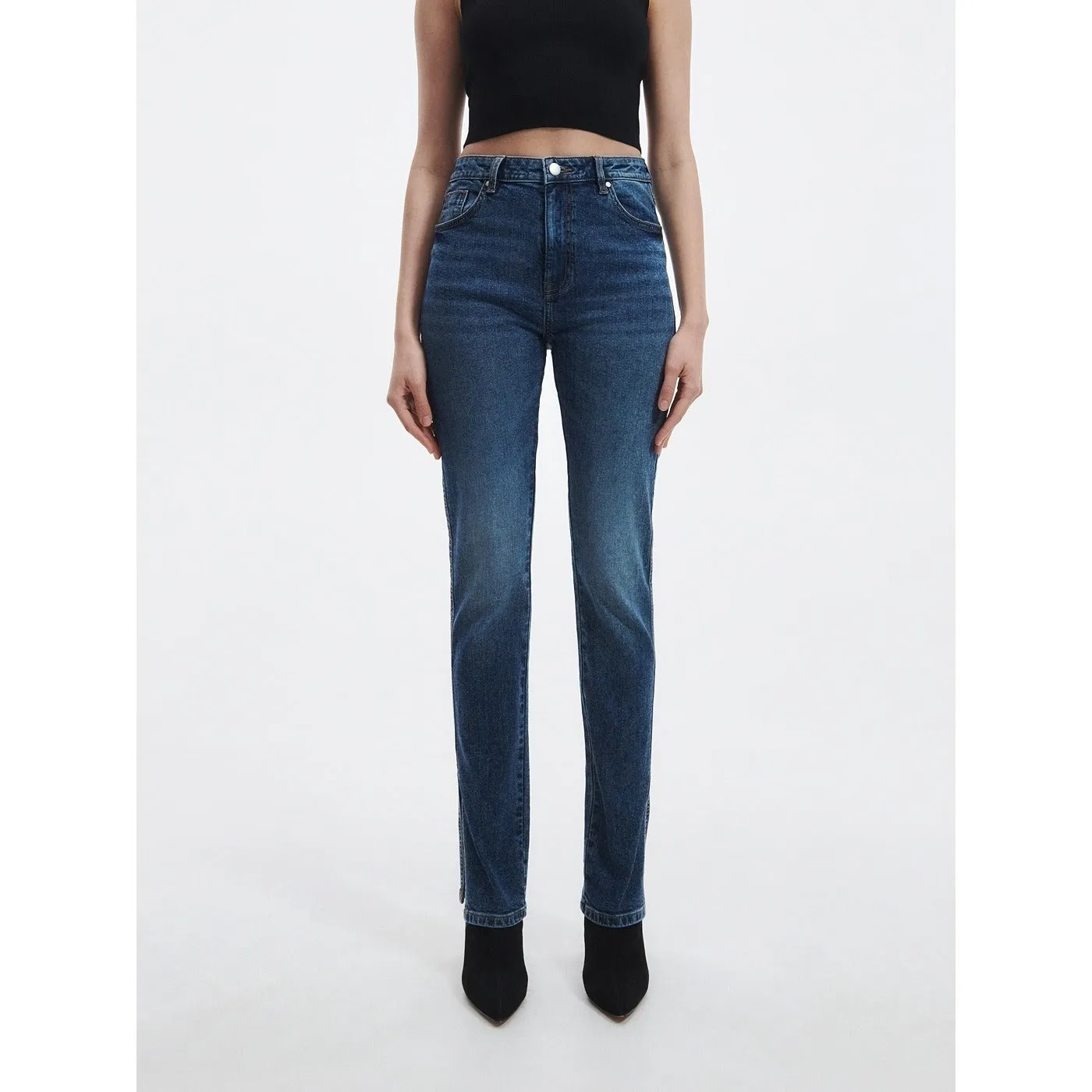 RSVD Slim Mini Flare Split Hem Jeans