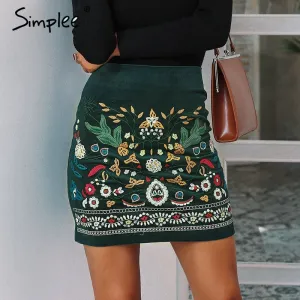 Simplee Vintage high waist skirts womens