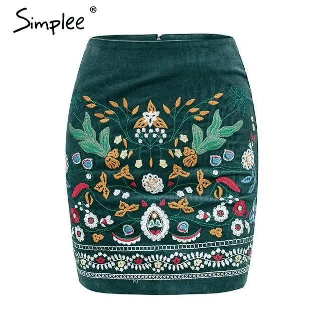 Simplee Vintage high waist skirts womens