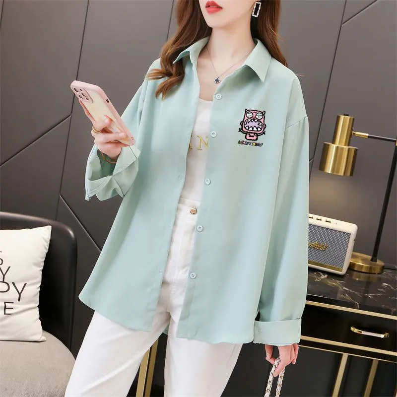 Solid Cartoon Sun-Protection Fiber Shirt