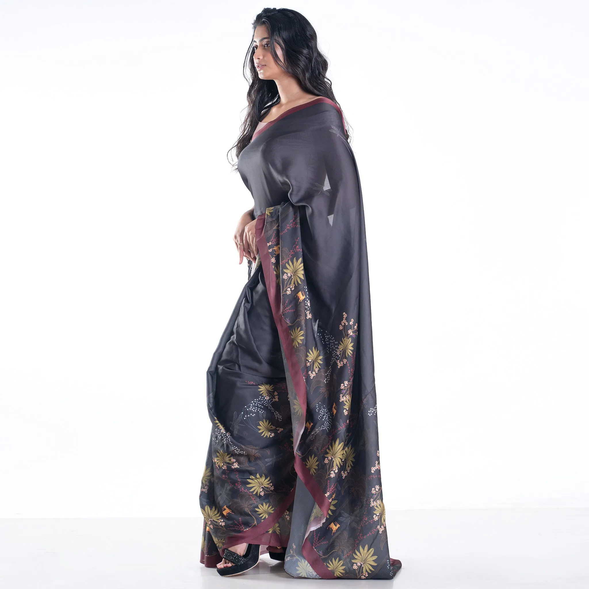 Women Ginny Digital Printed Satin Georgette Saree