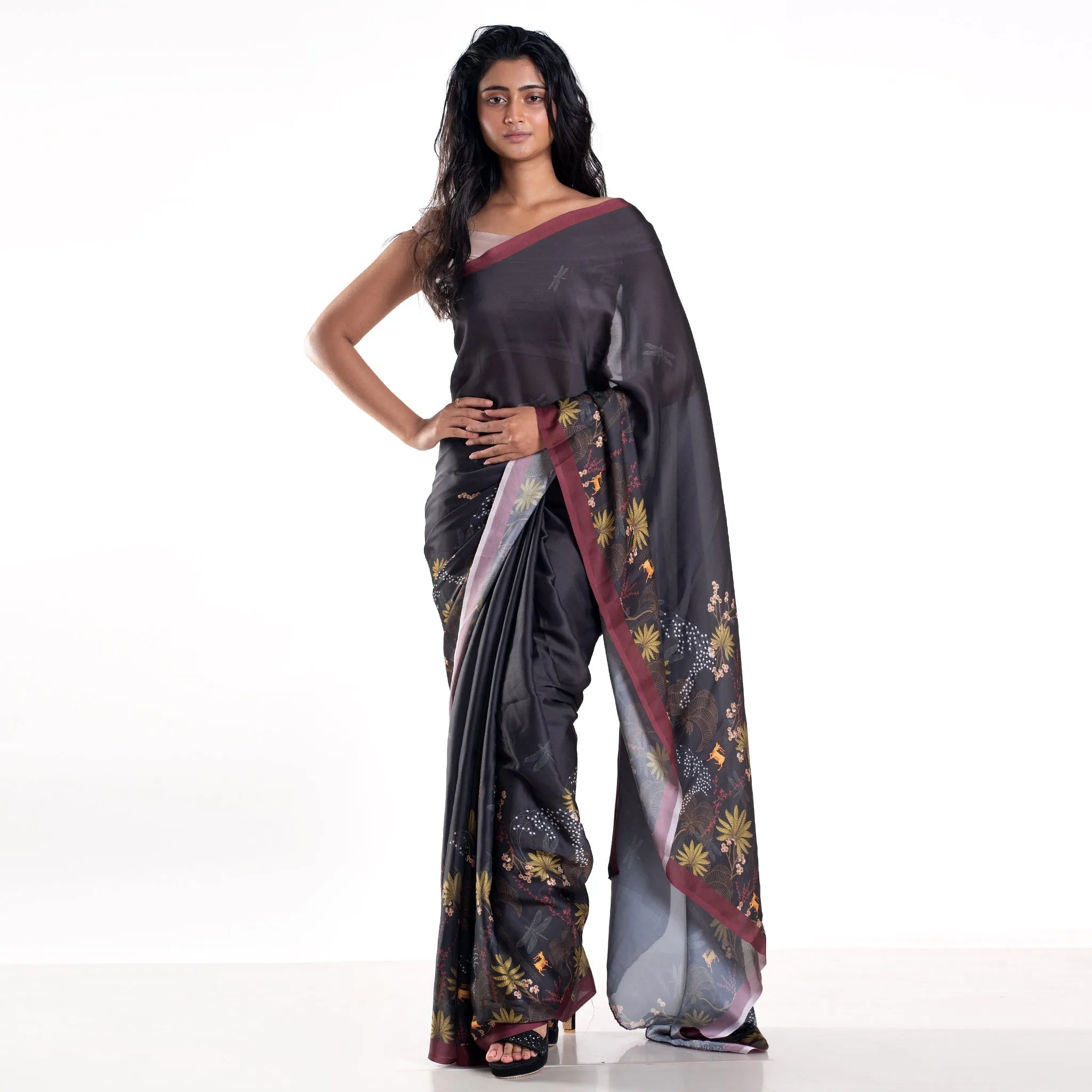 Women Ginny Digital Printed Satin Georgette Saree