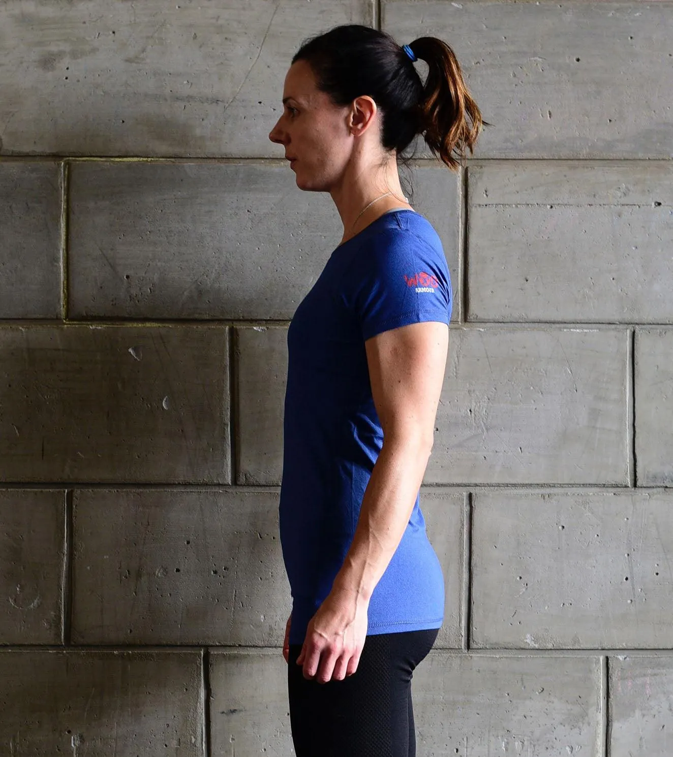 Women's Running Blue Graphic  T-shirt